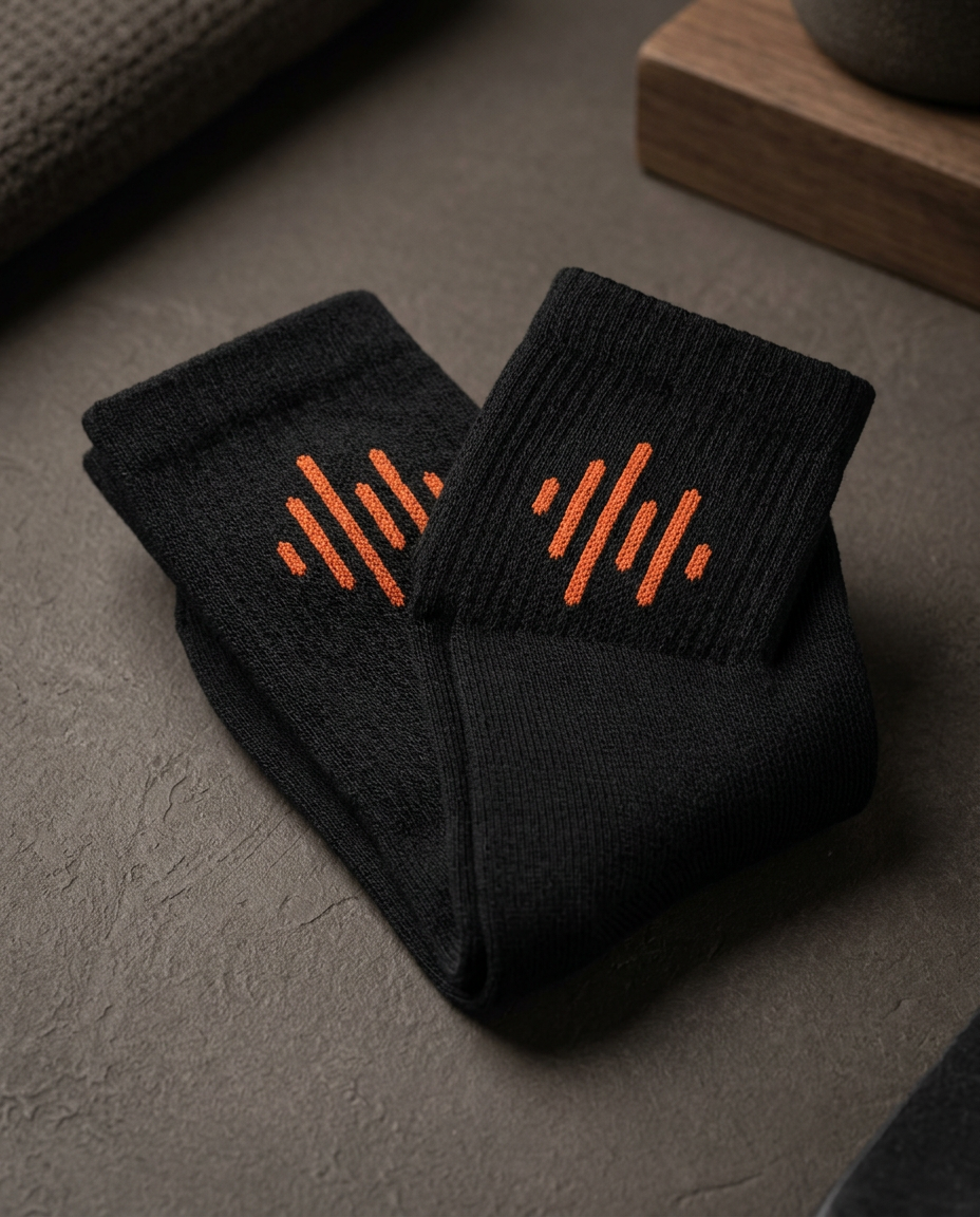 The Frequency Socks in Black
