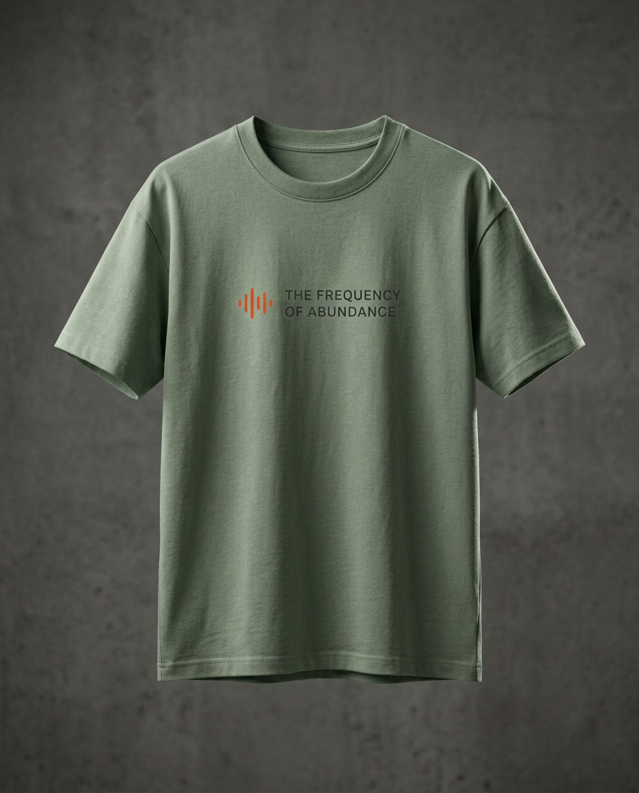 Sage Signal Tee with the podcast waveform